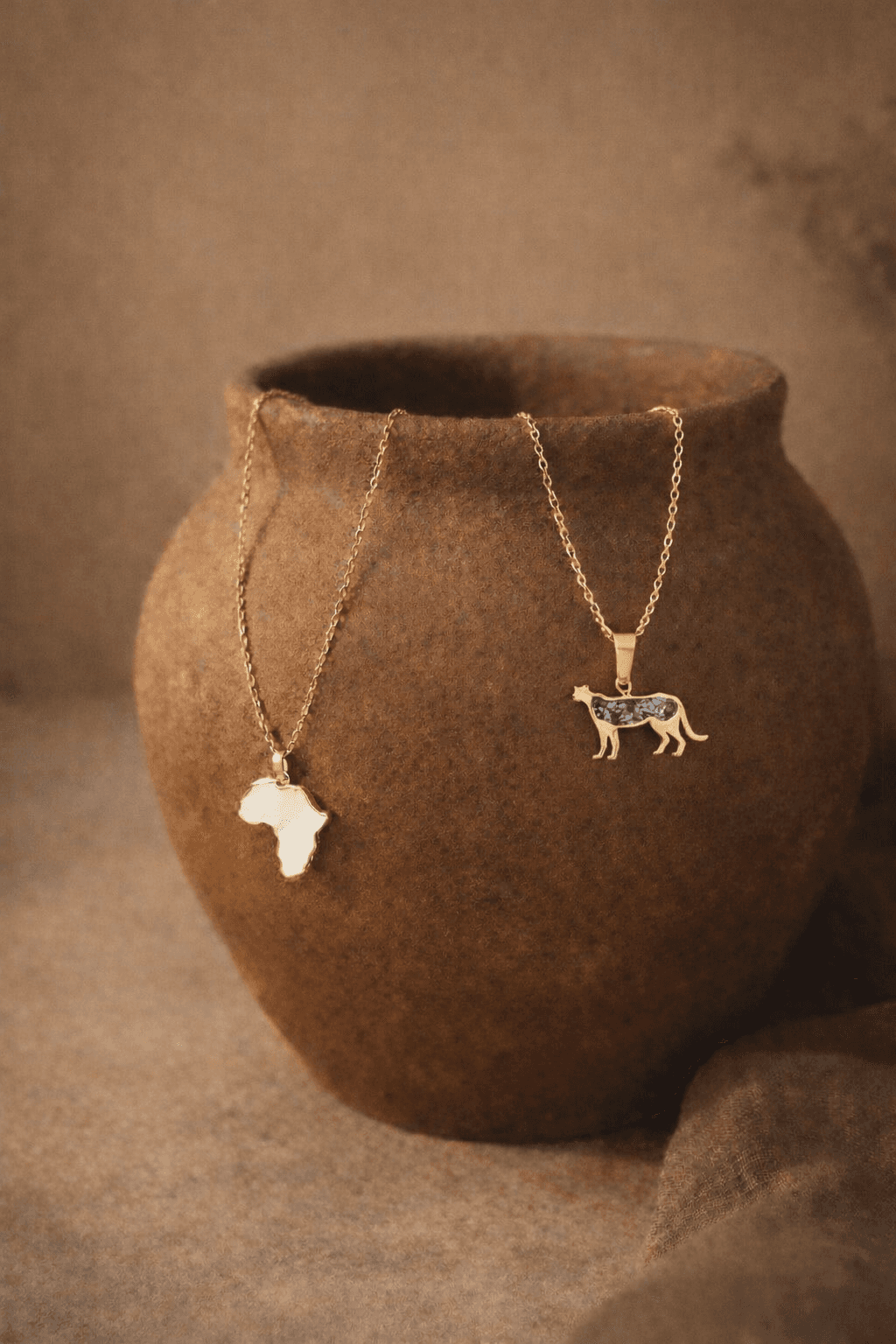 Jewelry on African pots